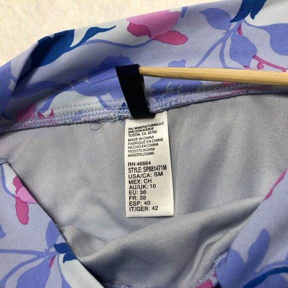 Splendid High Waisted Bikini Bottom Women Small Purple Floral Tie Front Beach - Picture 6 of 10